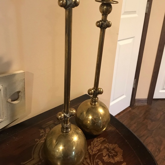 Brass candle stick holders - Picture 2 of 3